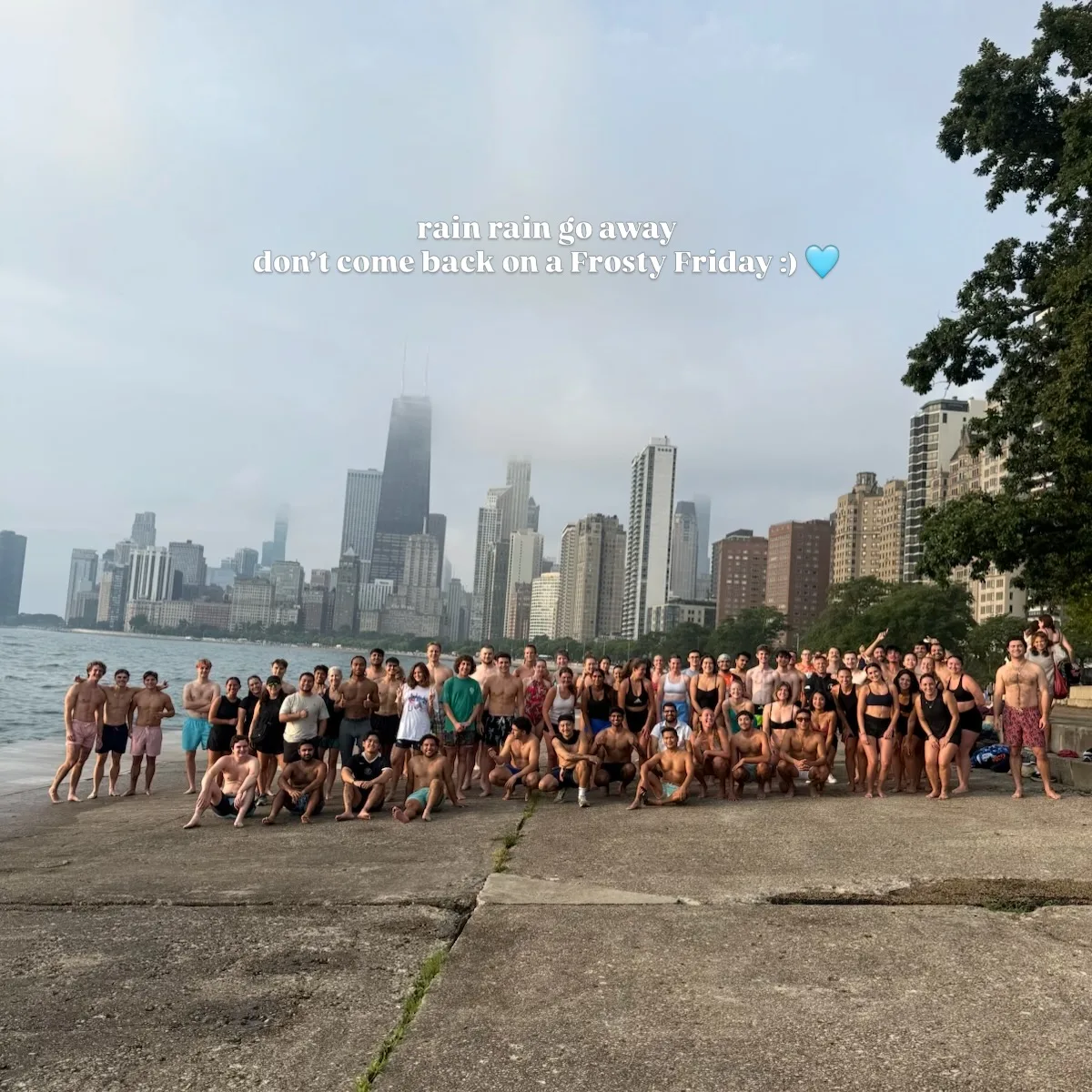 Frosty Fridays jumpers at Lake Michigan