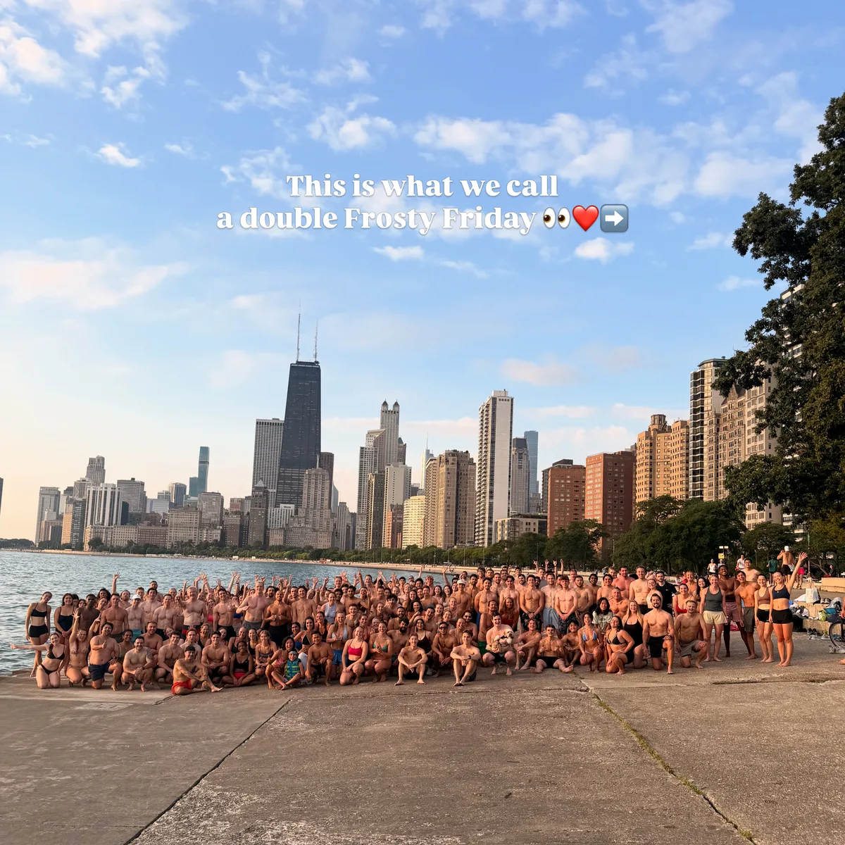 Frosty Fridays jumpers at Lake Michigan